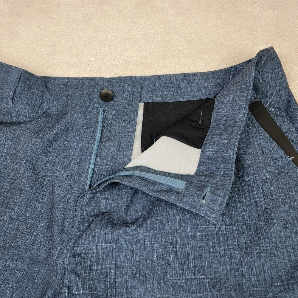 Oakley Control Heather NEW Men's 38 Copen Blue Flat Front Reg‎ Fit Golf Shorts